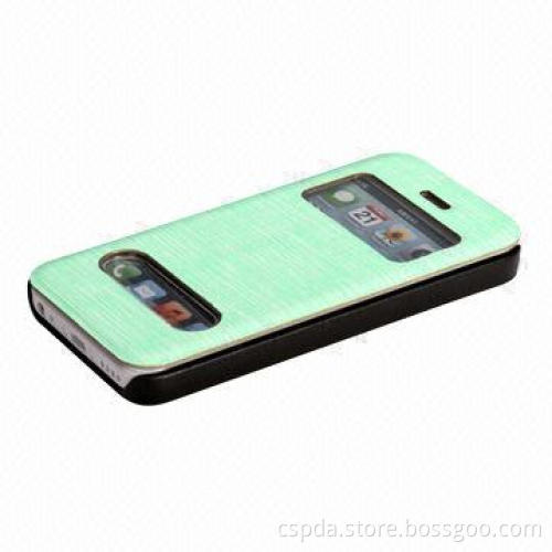 Hot Selling PU Wallet Folio Cover Case for iPhone 5C with Windows